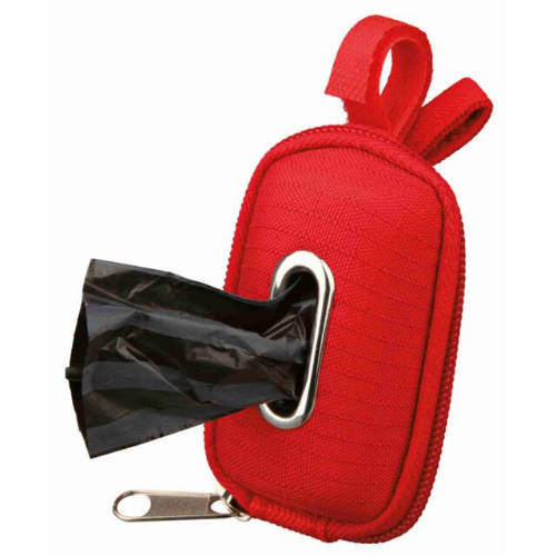 Trixie Dog Dirt Bag Dispenser - tartó (poliészter borítással, fekete, piros) kutyaürülék zacskókhoz (20db zacskóval)