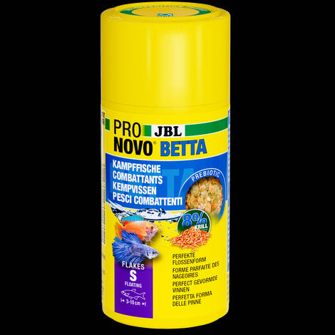 JBL Pronovo Betta Flakes "S" - Akváriumi alapélelmiszer-pelyhek S méretben 3-10 cm-es bettákhoz (100ml/20g)