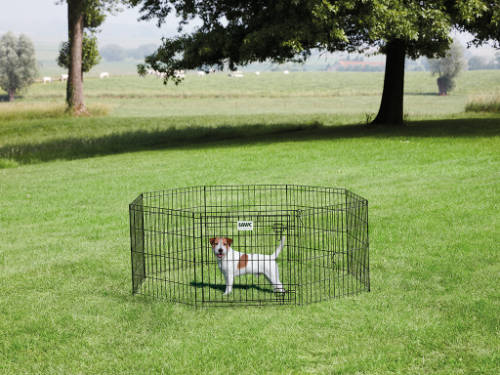 SAVIC Dog Park play pen - kutyaovi (fekete) kistestű kedvencek részére (8 elem) 63,5x8x65cm
