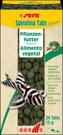 Sera Nature Spirulina (süllyedő) - tablettás táplálék édes- és tengervizi díszhalak számára (15g/24 db tabletta)