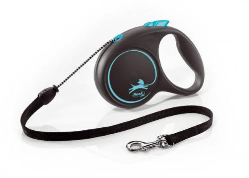 Flexi Black Design "M" (kék) - zsinóros automata póráz (5m)