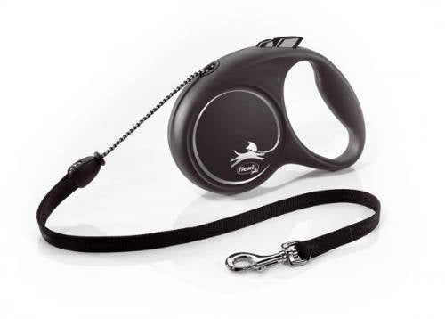 Flexi Black Design "M" (ezüst) - zsinóros automata póráz (5m)