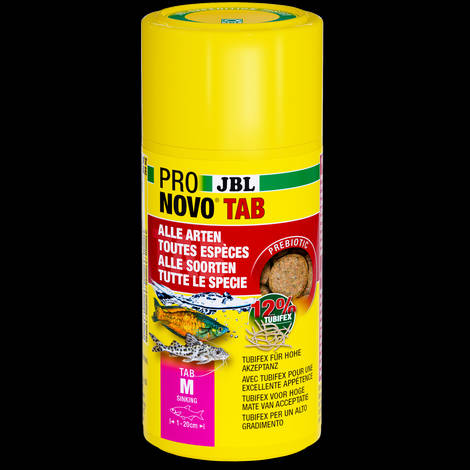 JBL ProNovoTab - Tablettás alapeledel (M-es méret) minden akváriumi hal részére (1-20cm) 100ml/58g