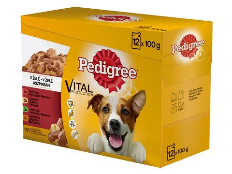 Pedigree Vital Adult - Nedves eledel (csirke-,marha,-bárány,-pulyka aszpikban) kutyák részére (12x100g)