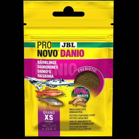 JBL Pronovo Danio Grano XS - Akváriumi granulátum XS méretben minden 3-5 cm-es kis márnához és danióhoz (20ml/16g
