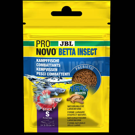 JBL Pronovo Betta Insect Stick S - Akváriumi stickek S méretben 3-10 cm-es bettákhoz (20ml/10g)