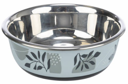 Trixie Stainless Bowl flat- Rozsdamentes tál (kék-szürke) kutyák részére (Ø14cm/0,4l)