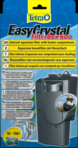 Tetra EasyCrystal FilterBox 600 - belső szűrő, fűtőrekesszel (50-150l akváriumhoz)